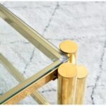 Modern Stainless Steel Coffee Table Set  Set Of 2, Double-Layer Clear Tempered Glass Table Top, Coffee Table  End Side Table 2-Pieces Sets For Living Room Home Office - Image 8