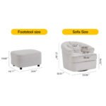 Swivel Chair With Ottoman, Modern Luxury Velvet Swivel Accent Chair, Comfy Round Armchair, Single Sofa Armchair With Lounge Seat For Bedroom Office Reading Spaces,Set Of 1,Off White - Image 8