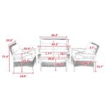 4-Piece Patio Sectional Low Dining Sofa Set - KD Rattan Wicker Outdoor Furniture - Image 10