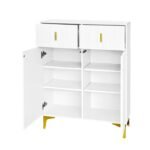 Wardrobe Set With Shoe Bench And Cushion, Wardrobe Front With Hooks, Shoe Cabinet With Drawers And Doors - Image 5