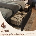 PU Belt, LED Strip And Bed Frame With 4 Drawers - Image 6