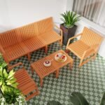 5-Piece Indoor Outdoor Furniture Set - 3-Seater Sofa ,2 Chairs & 2 Coffee Tables Waterproof PP Material - Easy Assembly Patio Conversation Set - Image 4