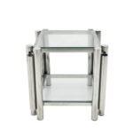 Modern Stainless Steel Coffee Table Set Set Of 3, Double-Layer Clear Tempered Glass Table Top, Coffee Table  Two End Side Table 3-Pieces Sets For Living Room Home Office - Image 10