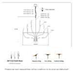 24-Light Black Chandelier Industrial Iron Candle Chandelier Modern Suspended Farmhouse Chandeliers Pendant Light Fixtures For Dining Room Bedroom Living Room Kitchen Island Foyer E12 Bulb - Image 6