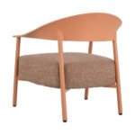 Modern 2 Piece Accent Chair Set With Coffee Table  Apricot Brown PP  Steel Frame Sofa Set, Soft Cushioned Seating For Living Room, Lounge, Balcony - Image 2