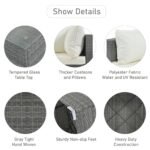 8-Pc Outdoor Patio Furniture Set, Garden Wicker Sofa, Single Sofa Combinable - Image 9