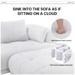 144  Sectional Couch Sofa With Ottoman,Soft Sofa Set With Ottoman For Home- Beige, Part Of Corner - Image 2