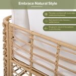 GO 7 Pieces Outdoor Patio Furniture, All-Weather Rattan Sectional Sofa Set With Thick Cushions And P - Image 7